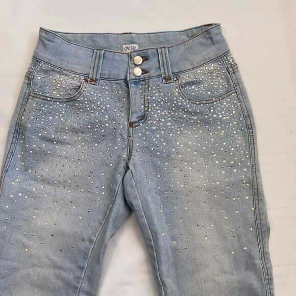 Cache Capri Studded Cropped Jeans Size 4 - Picture 2 of 7